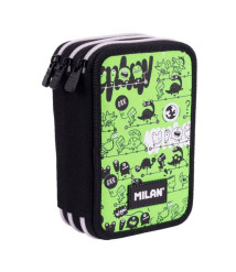 Penar școlar Milan "Tandem" cu 3 compartimente, echipat